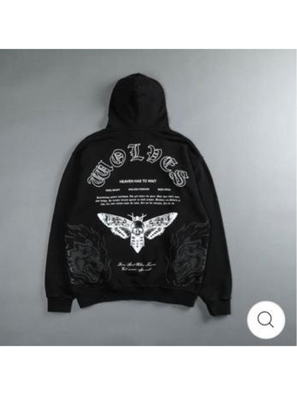 Darc Sport Moths End Pierce hoodie white wolf graphic, size M #moths #wolves